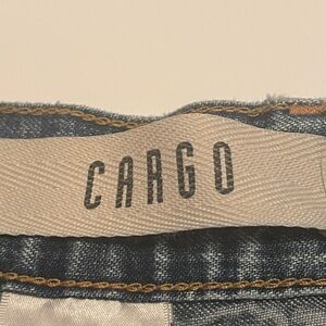 Cargo Blue Denim Cotton Cargo Pants Straight Leg Button 38/32 Casual Men's